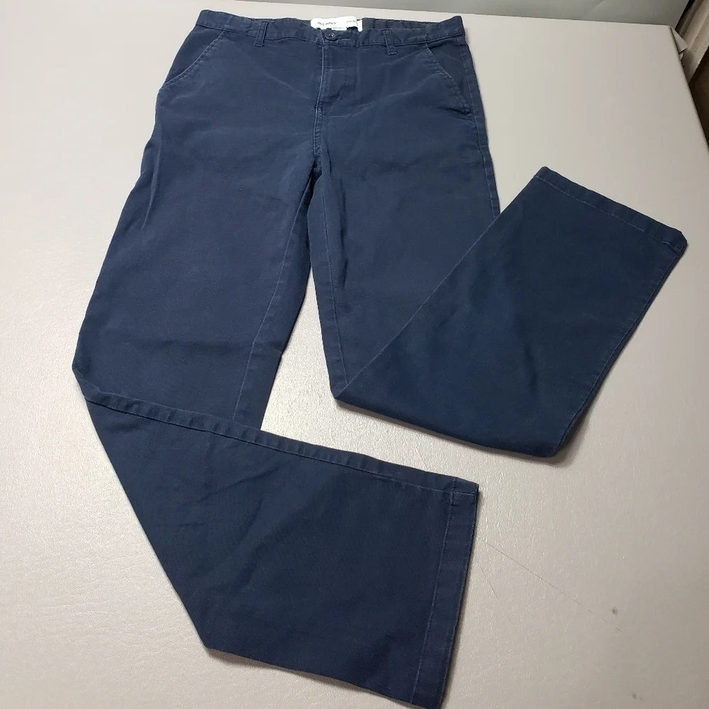 girls old navy straight leg navy blue school uniform pants size 16
